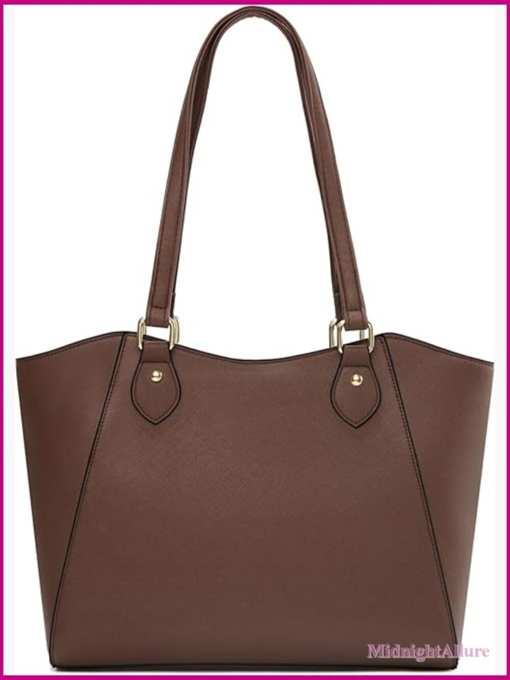 Large Vegan Leather Tote Shoulder Bag for Women Handbag with Pockets